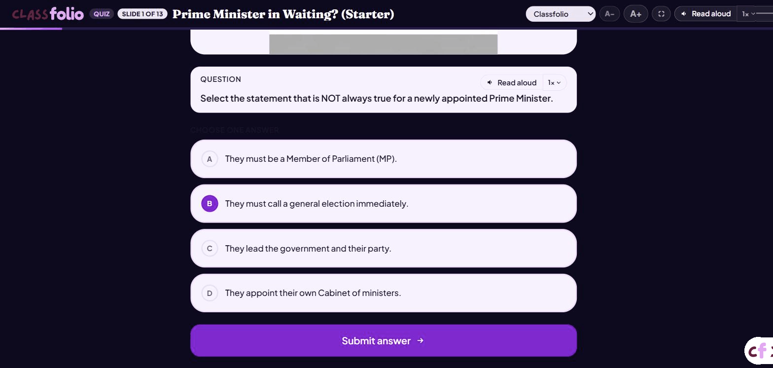 Screenshot of Classfolio's Join a Live Lesson screen — the real-time lesson player students use to join a live session by entering the lesson code.